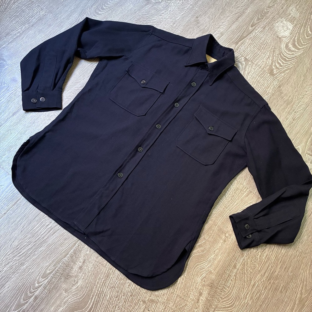 Vintage US Navy Wool Service Shirt Vietnam Era Military Large
